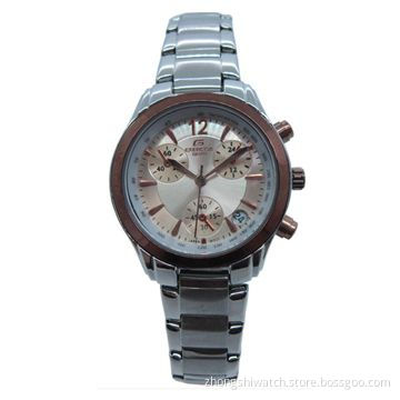 Rose/Gold 3D Geneva Metal Bracelet Wristwatch with Mesh Bezel/30m Water-resistant, Ideal for Women